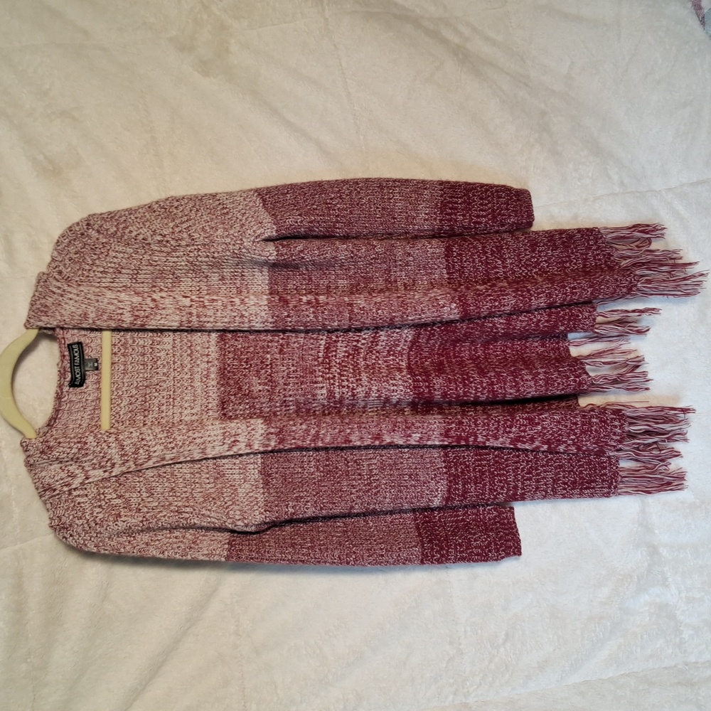 Burgundy Ombre Knitted Cardigan